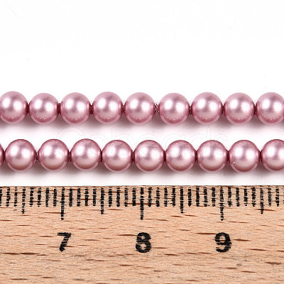 Baking Paint Pearlized Glass Pearl Bead Strands HY-N002-4mm-C01-1