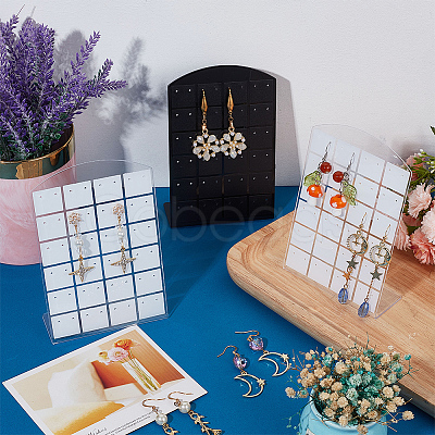 8Pcs 2 Colors 48 Holes Acrylic Earring Display Stands EDIS-CP0001-03-1