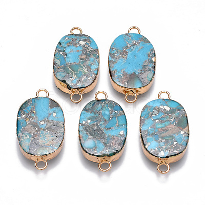 Synthetic Gold Line Imperial Jasper Links connectors G-R457-12-1