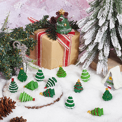 30Pcs 10 Styles Christmas Resin Sculpture Ornaments RESI-SC0005-91-1