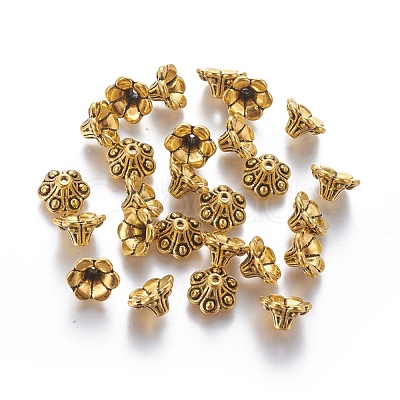 Tibetan Style Bell Filigree Bead Caps TIBE-A23845-AG-FF-1