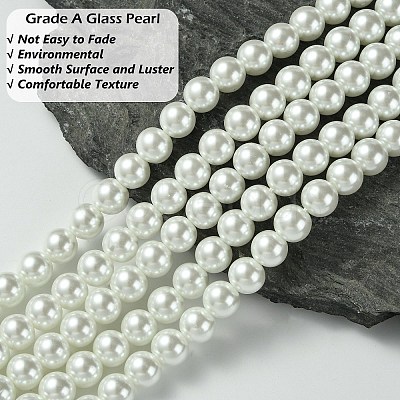 Eco-Friendly Dyed Glass Pearl Round Beads Strands HY-A002-8mm-RB001-1