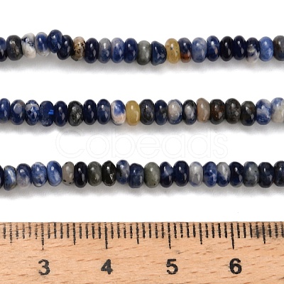 Natural Sodalite Beads Strands G-Z110-B20-2x4mm-1