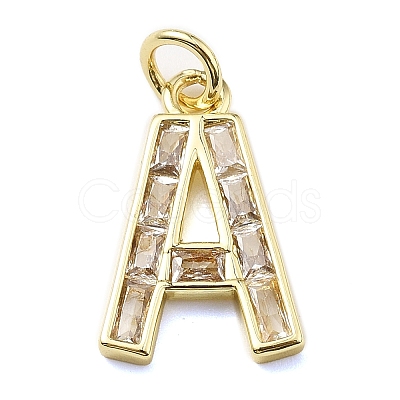 26Pcs Brass Micro Pave Cubic Zirconia Pendants KK-V014-01G-M-1