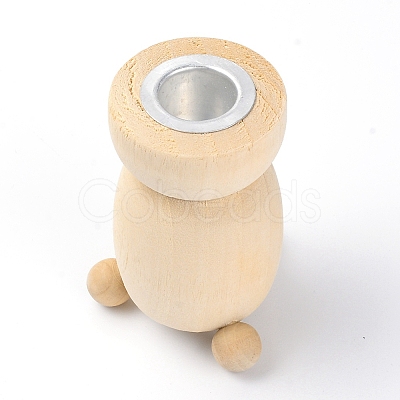 Natural Wooden Candle Holder DJEW-WH0033-31B-1