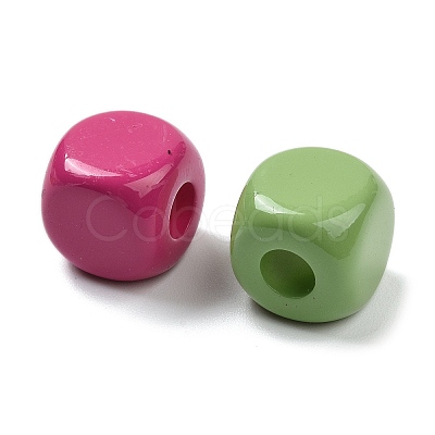 Baking Paint Opaque Acrylic Beads OACR-B035-03-1