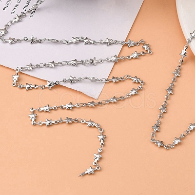 Non-Tarnish 3.28 Feet 304 Stainless Steel Link Chains X-CHS-K001-40-1