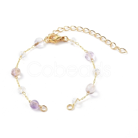 Nuggets Natural Ametrine Beaded Bracelet Makings AJEW-JB00953-02-1