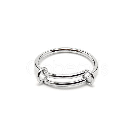 304 Stainless Steel Wire Wrap Expandable Adjustable Ring for Women RJEW-WH0007-01C-P-1
