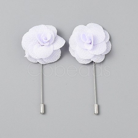 Flower Polyester Brooches JEWB-WH20006-01G-1