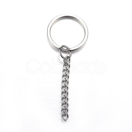 Tarnish Resistant 304 Stainless Steel Split Key Rings STAS-G085-11-1