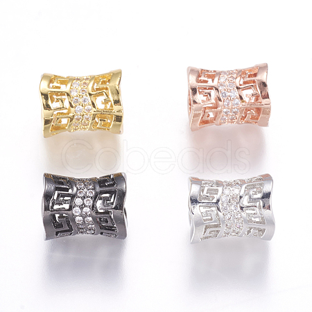 Brass Micro Pave Cubic Zirconia Beads ZIRC-J018-29-1