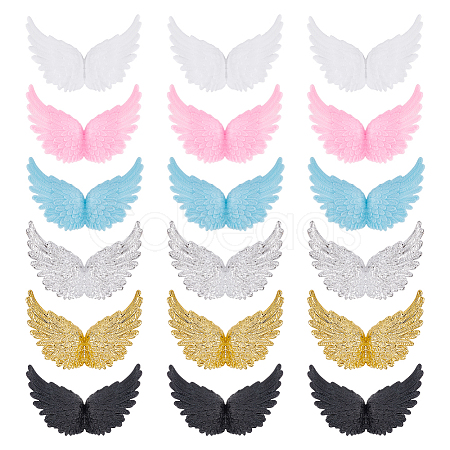 ARRICRAFT 36Pcs 6 Colors Plastic Angel Wings Ornament DIY-AR0002-99B-1