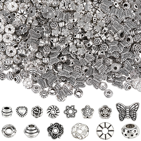 700Pcs 14 Styles Tibetan Style Alloy Beads FIND-PA0001-28-1