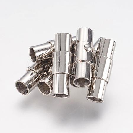 Tarnish Resistant Stainless Steel Locking Tube Magnetic Clasps X-STAS-H019-2-1