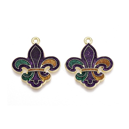Carnival/Mardi Gras Theme Alloy Enamel & Glitter Powder Pendants ENAM-T020-53D-RS-1