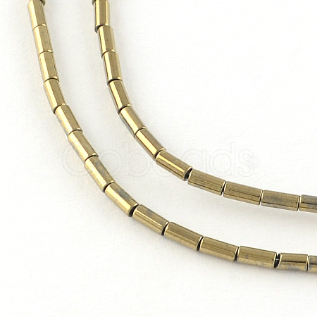 Column Electroplated Non-magnetic Synthetic Hematite Beads Strands G-R259-69E-1