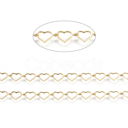 3.28 Feet Brass Handmade Beaded Chains X-CHC-I031-21G-1