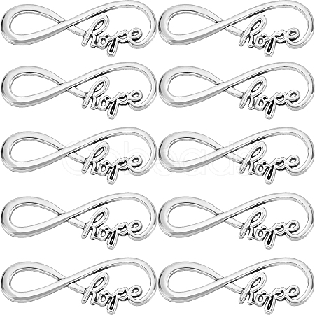 50Pcs Tibetan Style Alloy Infinity with Word Hope Connector Charms TIBE-SC0004-59-1
