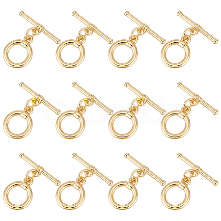 12Pcs Brass Toggle Clasps KK-BC0015-43G-1
