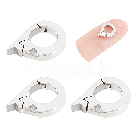 Unicraftale 3Pcs 304 Stainless Steel Fold Over Clasps STAS-UN0037-48-1