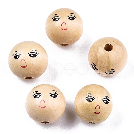 Unfinished Natural Wood Beads X-WOOD-T019-31-A-18mm-1