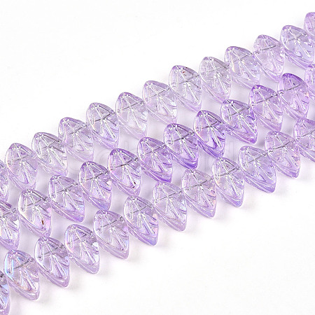 Electroplate AB Color Plated Glass Beads Strands EGLA-B004-02A-NA01-1