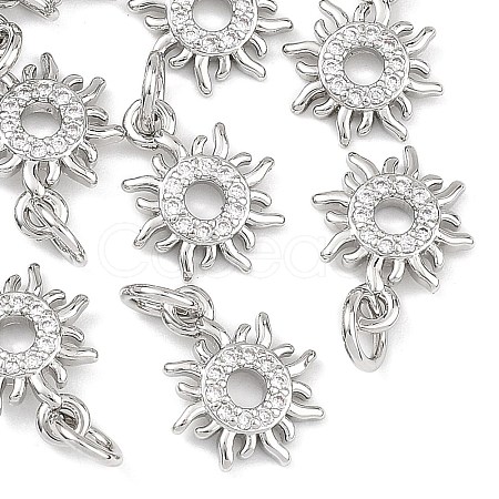 SHEGRACE Brass Clear Cubic Zirconia Charms XGRQ3P685-588P-1