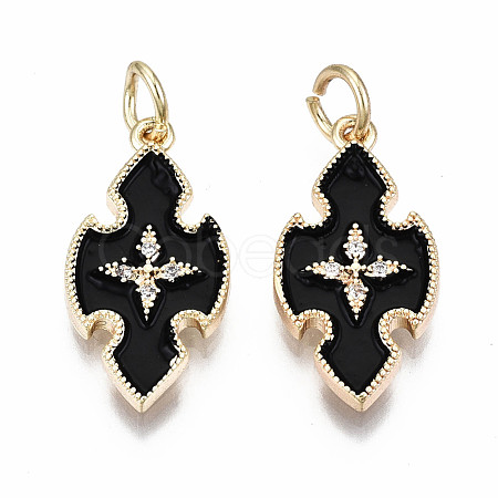 Brass Enamel Pendants KK-S356-199C-NF-1
