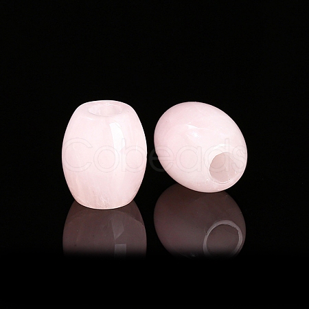 Natural Rose Quartz Large Hole Barrel Beads PW-WG3EBC5-03-1