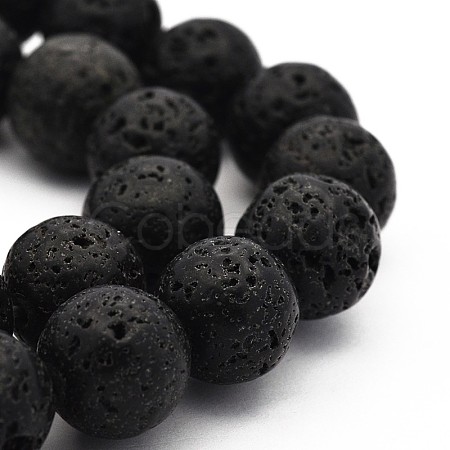 Natural Lava Rock Round Bead Strands G-M169-12mm-03-1
