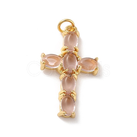 Rack Plating Brass Micro Pave Cubic Zirconia Pendants LS-KK-A160-02G-1