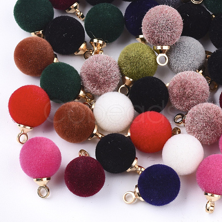 Flocky Acrylic Charms FIND-T046-33A-1