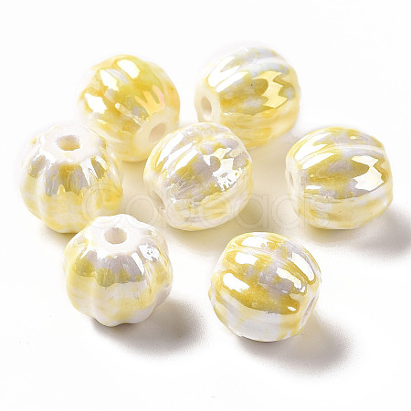 Handmade Pearlized Porcelain Beads PORC-G010-02A-1