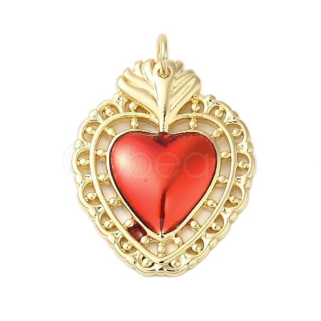 Rack Plating Brass Enamel Pendants KK-S372-01G-07-1