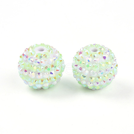 Stripe Pattern Resin AB Rhinestone Round Beads RESI-S313-18x20-14-1