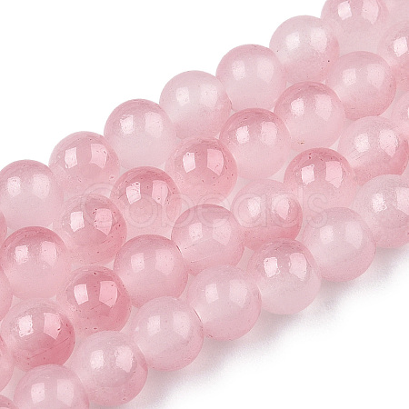 Baking Paint Imitation Jade Glass Round Bead Strands X1-DGLA-N003-8mm-04-1
