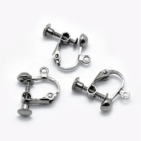 Brass Screw On Clip-on Earring Findings KK-L164-01B-1
