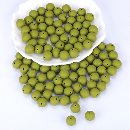 Round Silicone Focal Beads SI-JX0046A-19-1