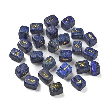 Rectangle Natural Lapis Lazuli Rune Stones G-Z059-01E-1