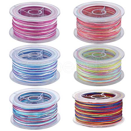 SUNNYCLUE 6 Rolls 6 Colors Segment Dyed Polyester Thread NWIR-SC0001-02-1