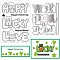 Globleland DIY Scrapbook Kits, including 1Pc Carbon Steel Cutting Dies Stencils and 1 Sheet PVC Plastic Stamps, Shamrock & Word Happy/Lucky/Love, Saint Patrick's Day Themed Pattern, Stencils: 14.3x11.9x0.08cm, Stamps: 16x11x0.3cm