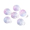 Transparent Spray Painted Glass Beads, Steamed Stuffed Bun Shape, Light Sky Blue, 12x8mm, Hole: 1.2mm