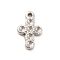 Non-Tarnish 304 Stainless Steel Pendant Rhinestone Settings, Religion Cross, Stainless Steel Color, Fit For 2mm Rhinestone, 15.5x9.5x2mm, Hole: 1.2mm