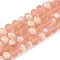 Transparent Glass Beads Strands, Faceted, Frosted, Half AB Color Plated, Rondelle, Light Coral, 8x6mm, Hole: 1mm, about 64~65pcs/strand, 40~41cm