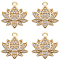 Beebeecraft 8Pcs Brass Micro Pave Cubic Zirconia Charms, Lotus Charm, Real 18K Gold Plated, Clear, 13x13x2mm, Hole: 1mm