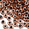 Resin Beads, Flat Round, Evil Eye, Chocolate, 10~11x5~7mm, Hole: 2mm