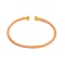 Braided Carbon Steel Wire Bracelet Making, with Golden Plated Brass End Caps, Coral, 0.25cm, Inner Diameter: 2-3/8 inch(6.1cm)