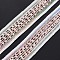 Nylon Ribbon, with Glass Seed Beads, Misty Rose, 3/4 inch(19~20mm)