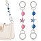 Shell & Starfish Alloy Enamel Link Purse Strap Extenders, with Spring Gate Rings, Mixed Color, 15.3cm, 2pcs/set